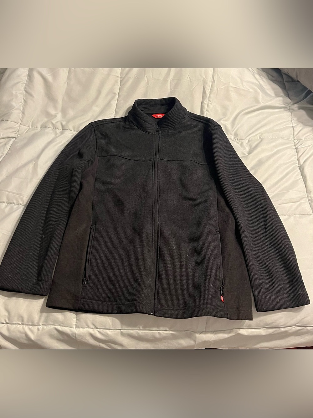 Men’s Medium Izod Black Zip Up Jacket New